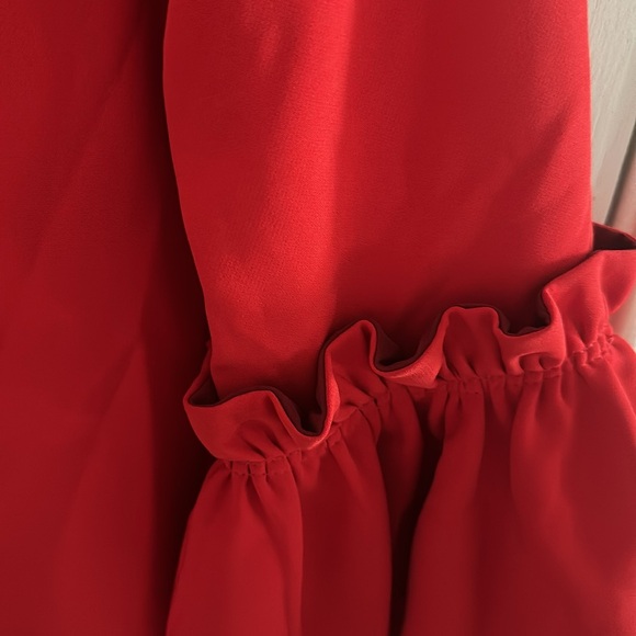 Milly Red Ruffled Arm Dress - Picture 4 of 8